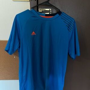 Adidas Men's Blue and Orange Tee
